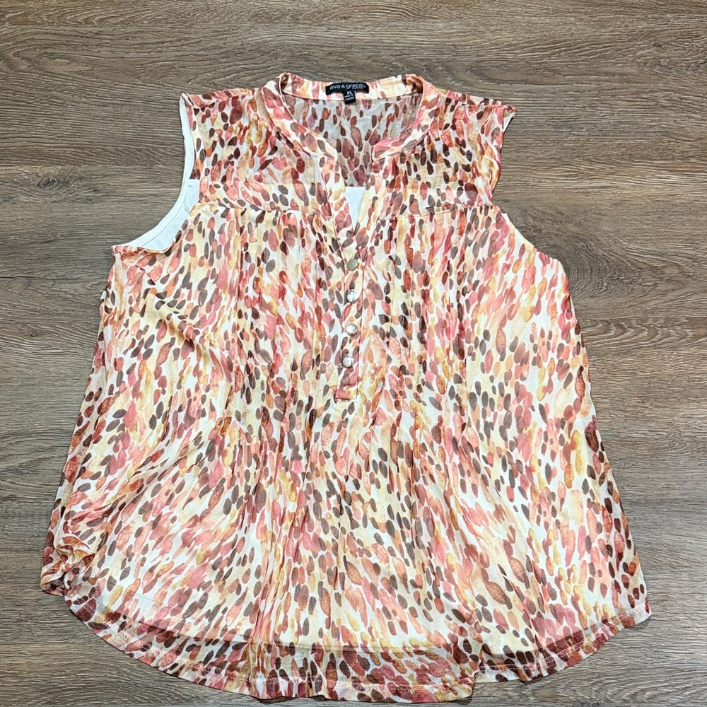 Ava & Grace Multicolor Sleeveless Blouse - Picture 2 of 8